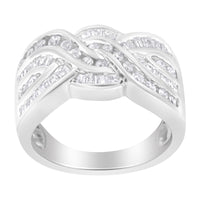 10K White Gold Diamond Bypass Ring (1 Cttw, H-I Color, I1-I2 Clarity) - Size 6-3/4