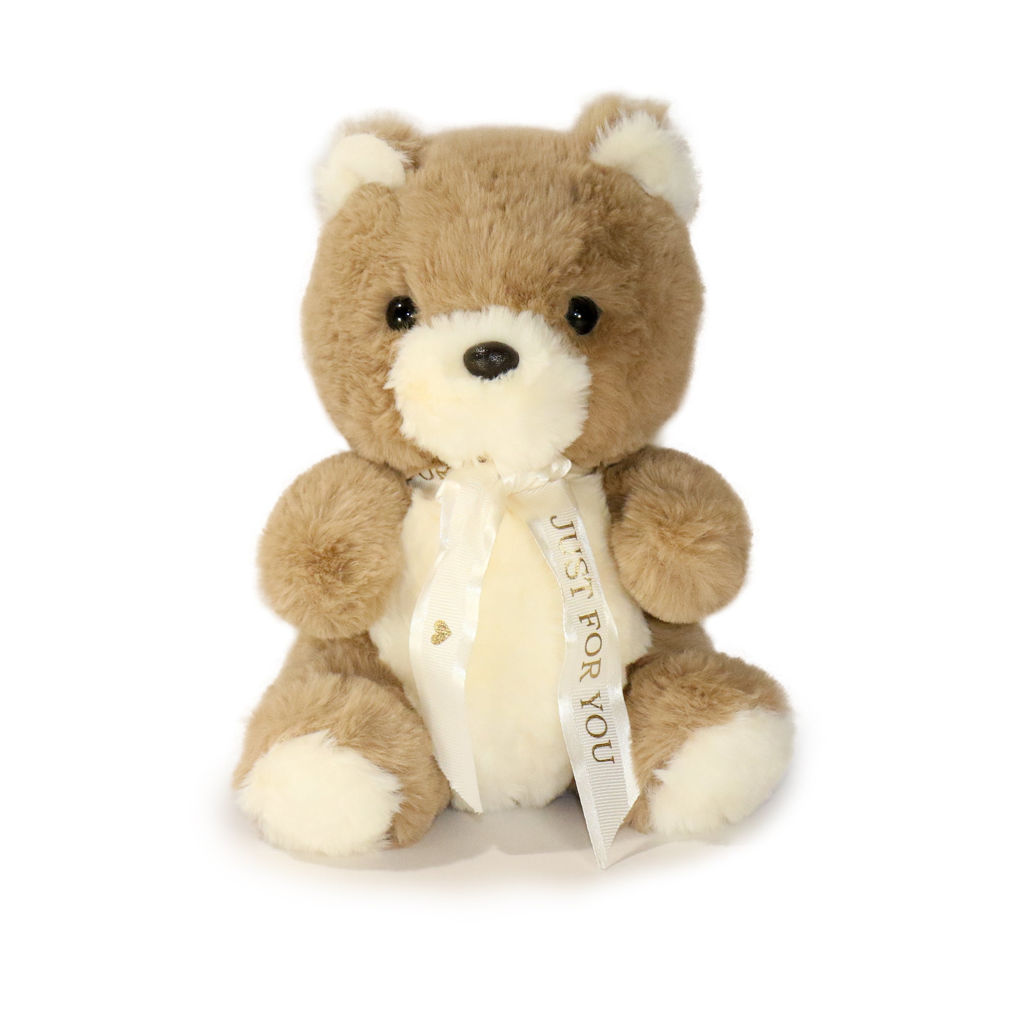 8-inch Plush Bear with White Ribbon