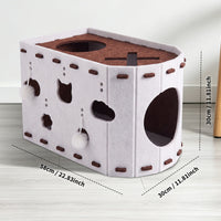 X-shaped Cat Bed - Dark Brown And Light Brown Colors