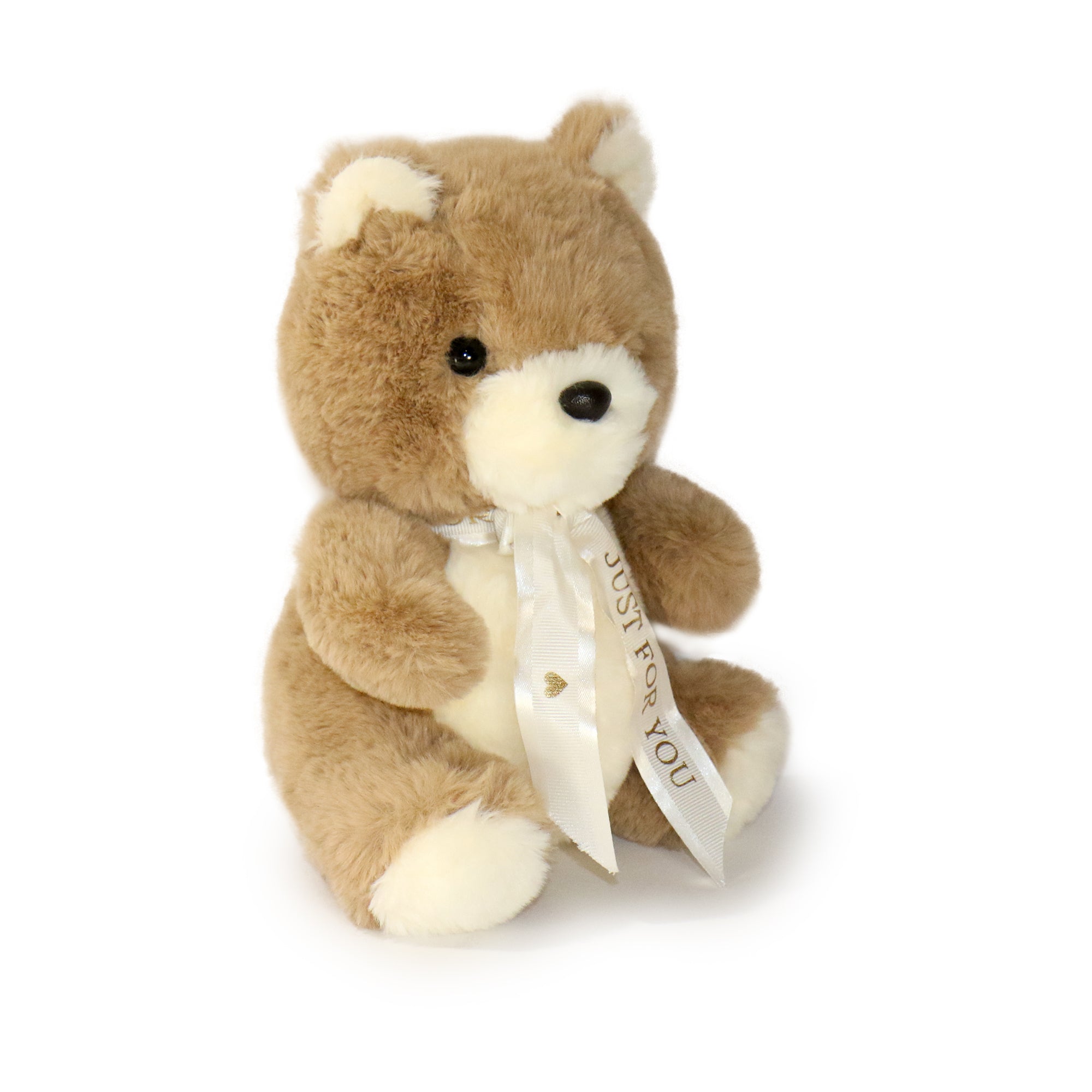 8-inch Plush Bear with White Ribbon