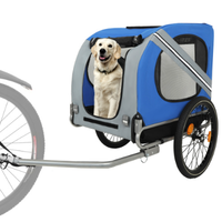 Large Folding Bike Trailer For Dogs 120LB Capacity All-Terrain Pet Carrier, Durable Steel Frame For Cycling, Jogging, Ca