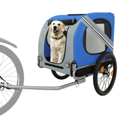 Large Folding Bike Trailer For Dogs 120LB Capacity All-Terrain Pet Carrier, Durable Steel Frame For Cycling, Jogging, Ca
