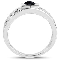 0.56 Carat Genuine Black Diamond .925 Sterling Silver Ring