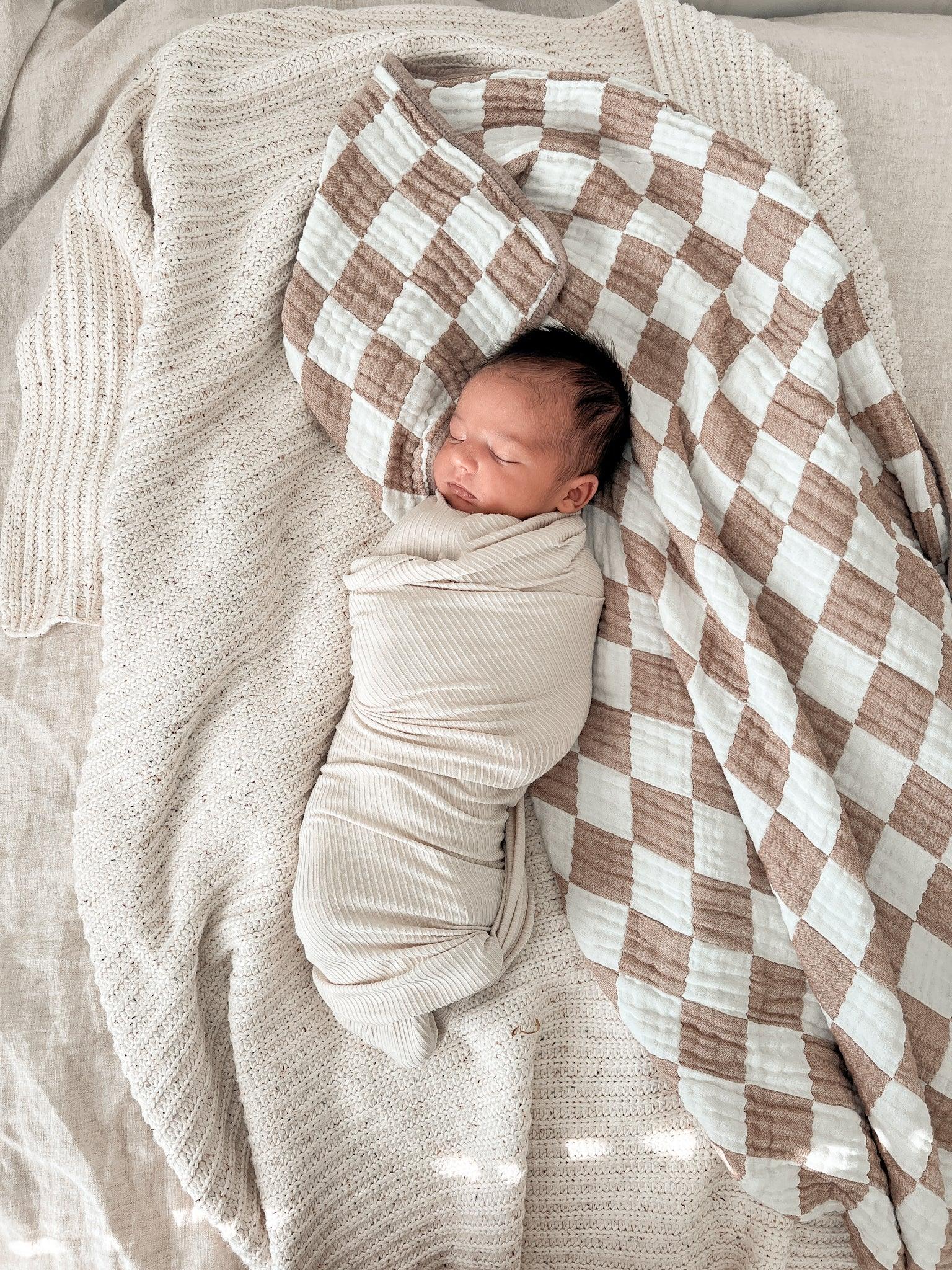 Oat Ribbed Stretch Swaddle - BIG FRENCHIES