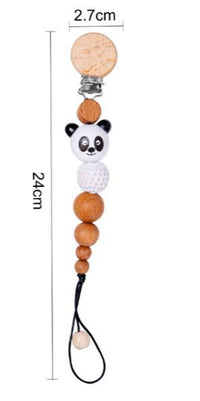 Modern Handmade Pacifier Chain Baby Teething Chains Crochet Rabbit Panda Beads Wooden Clips Wood Tiny Rod For Kids - BIG FRENCHIES