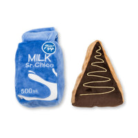 Cake Slice & Milk Midnight Snack Plush Dog Toy Gift Set – with Squeaker & Crinkle Paper - BIG FRENCHIES