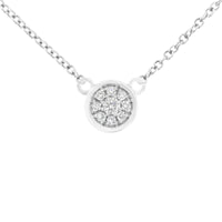 10K White Gold 1/4 Cttw Diamond Flower Pendant Necklace (I-J Color, I2-I3 Clarity) - Adjustable 16-18" chain