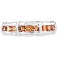 1.08 Carat Genuine Orange Sapphire .925 Sterling Silver Ring