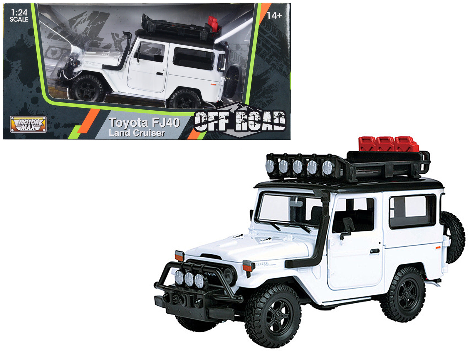 Toyota FJ40 Land Cruiser White "4x4 Overlanders" Series 1/24 Diecast Model Car by Motormax - BIG FRENCHIES