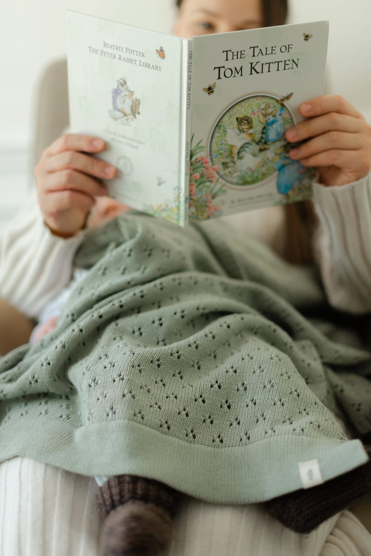 Mint Pointelle Knit Blanket - BIG FRENCHIES