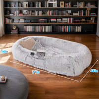 Human Dog Bed, Washable Faux Fur Dog Bed for People Doze Off, Napping Orthopedic Dog Bed,71''x45''x14'' Size Fits You an