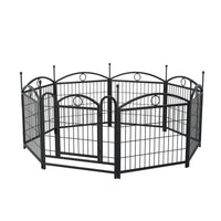 Dog Playpen Indoor 24 inch 8 Panels Metal Dog Pen Pet Dog Fence Outdoor Exercise Pen with Doors, Heavy Duty Dog Fence Pu