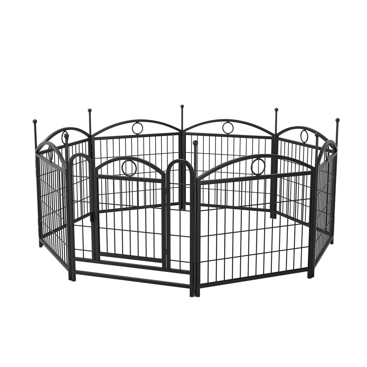 Dog Playpen Indoor 24 inch 8 Panels Metal Dog Pen Pet Dog Fence Outdoor Exercise Pen with Doors, Heavy Duty Dog Fence Pu