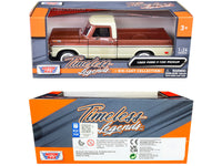 1969 Ford F-100 Pickup Truck Brown Metallic and Cream "Timeless Legends" 1/24 Diecast Model Car by Motormax