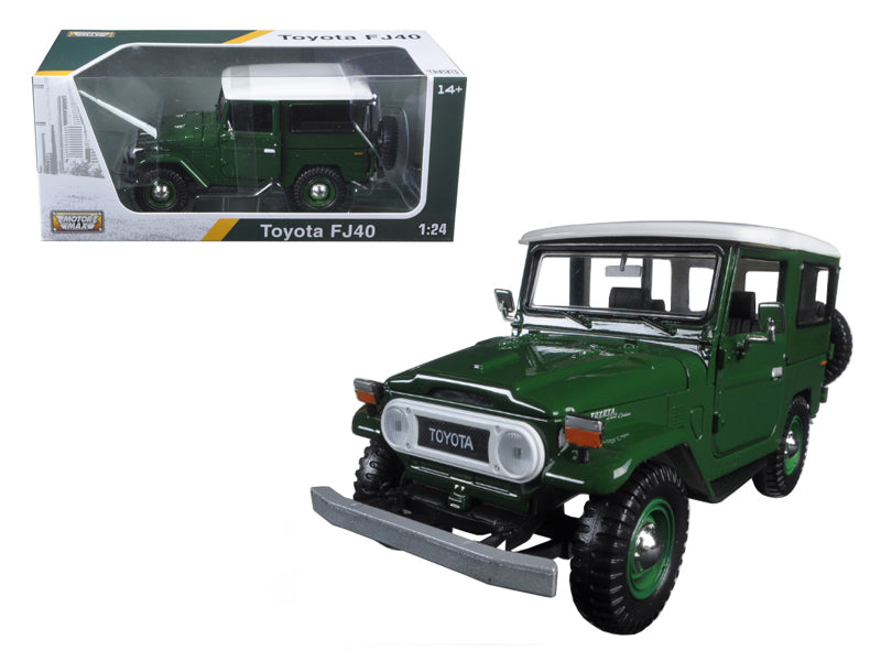 Toyota FJ40 Dark Green with White Top 1/24 Diecast Model Car by Motormax - BIG FRENCHIES