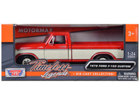 1979 Ford F-150 Custom Pickup Truck Orange and Cream 1/24 Diecast Model Car by Motormax