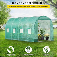 VEVOR Walk-in Tunnel Greenhouse, 14.8 X 6.6 X 6.6 Ft Portable Plant Hot House W Galvanized Steel Hoops, 1 Top Beam, Diag