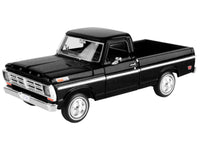 1972 Ford F-100 Pickup Truck Black "Timeless Legends" Series 1/24 Diecast Model Car by Motormax