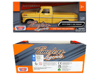 1972 Ford F-100 Pickup Truck Yellow "Timeless Legends" Series 1/24 Diecast Model Car by Motormax