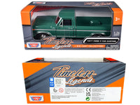 1977 Ford F-150 Custom Pickup Truck Green "Timeless Legends" Series 1/24 Diecast Model Car by Motormax