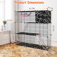 3-Tier Cat Cage Enclosure Indoor Cat Cage Playpen With Hammock Toy Ball Ladder DIY Iron Wire Cat House Kennels Crate For