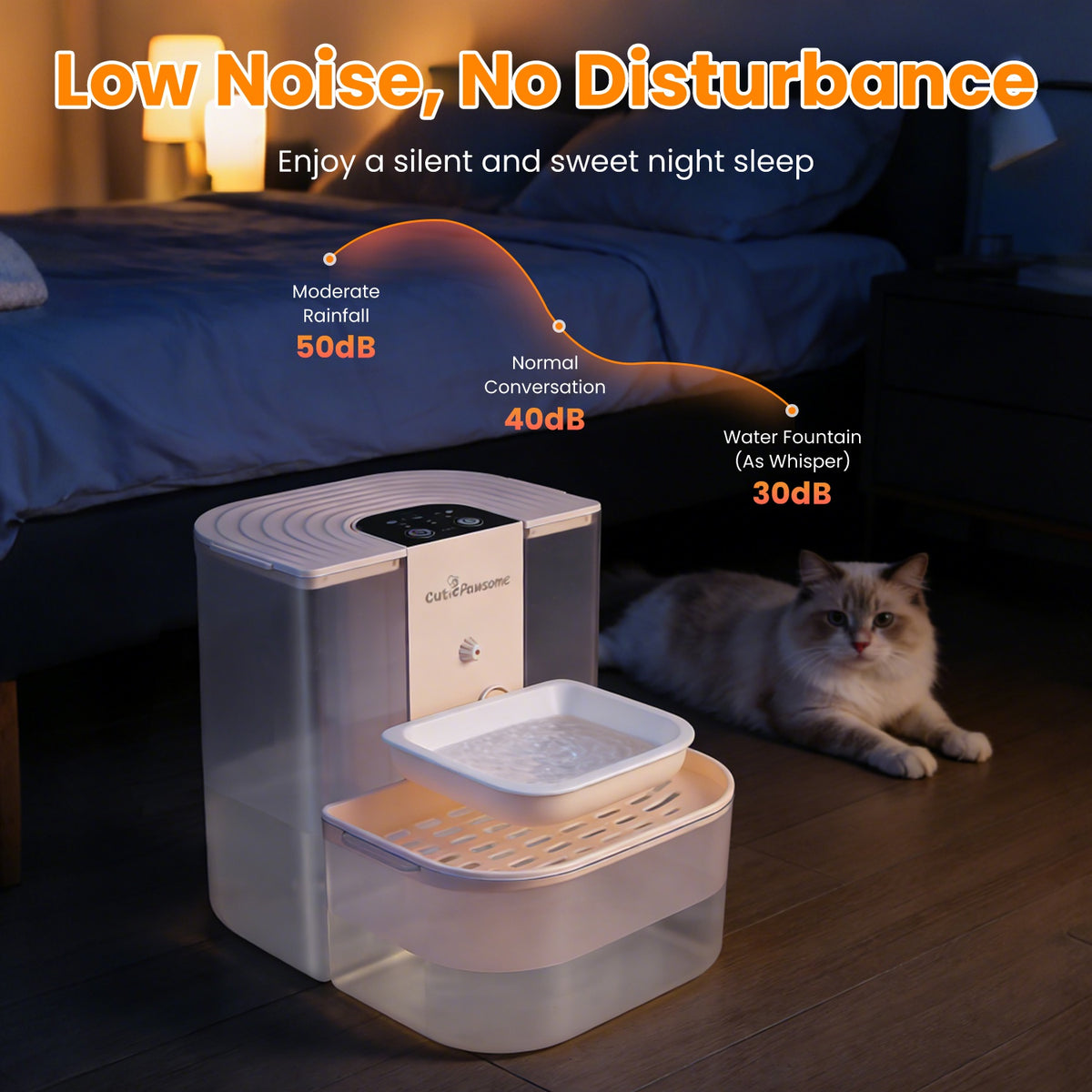 1Pc Smart Pet Water Fountain Automatic Cat Water Dispenser 4.5L Cordless Rechargeable Dog Water Fountain Self-Refill Wit