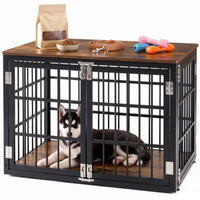 Sturdy Dog Crate Furniture, Heavy Duty Kennel For Large & Medium Dogs, Indoor Use