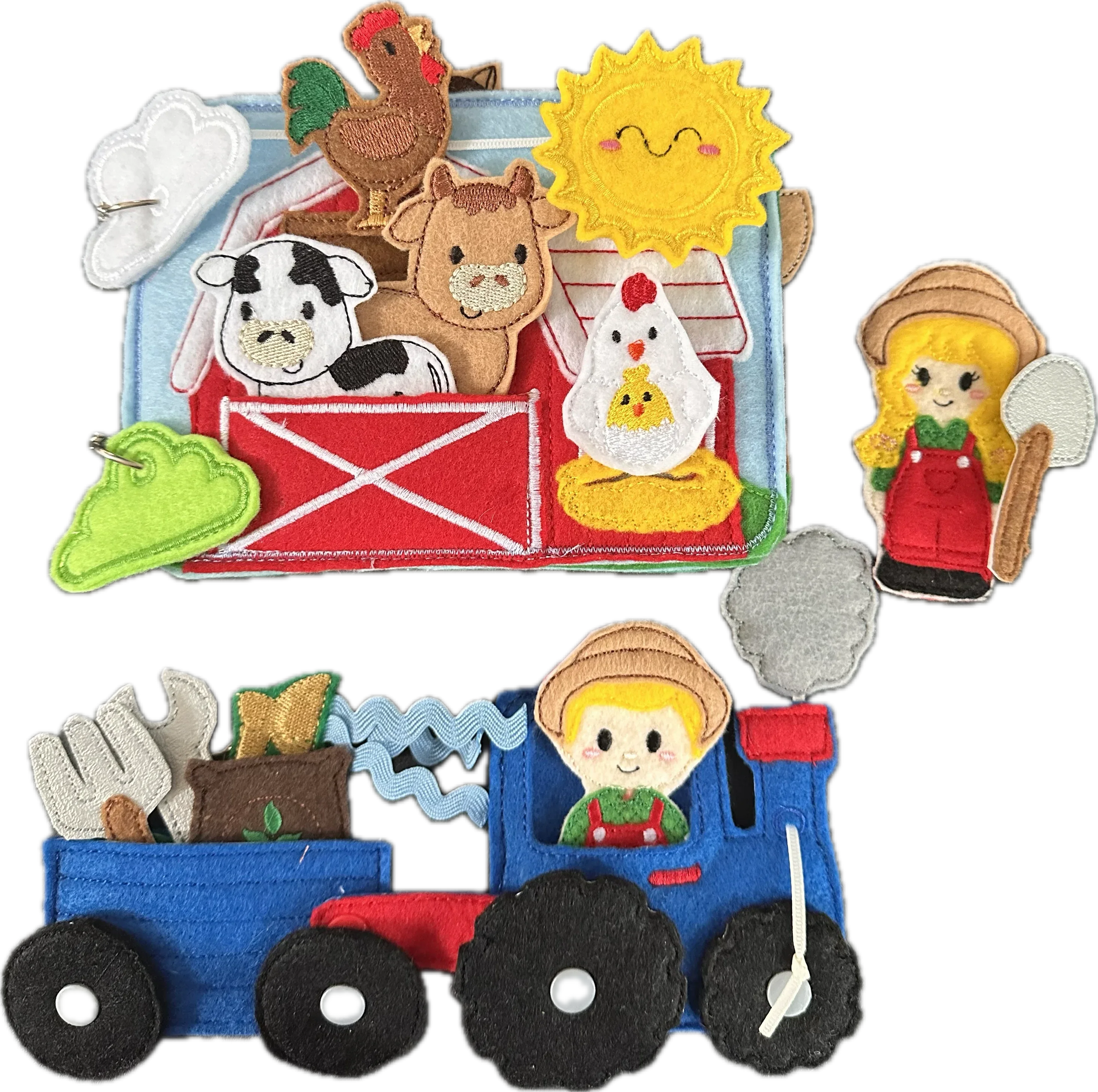 Interactive Farm Animal Quiet Book, Finger Puppet Activity Book for
Kids, Teacher Educational Tool - BIG FRENCHIES