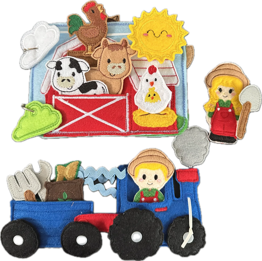 Interactive Farm Animal Quiet Book, Finger Puppet Activity Book for
Kids, Teacher Educational Tool - BIG FRENCHIES