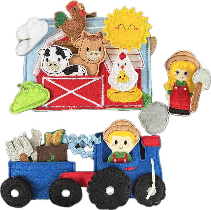 Interactive Farm Animal Quiet Book, Finger Puppet Activity Book for
Kids, Teacher Educational Tool - BIG FRENCHIES