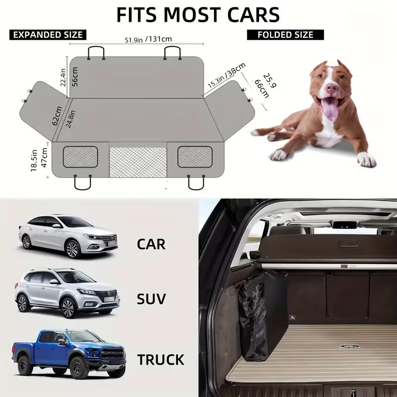 Rear Seat PU Leather Dog Car Seat Cover & Extender – Waterproof, Non-Slip, 400 lb Capacity