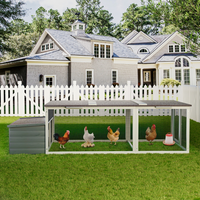 20.93ft Large Wooden Chicken Coop Outdoor Hen House With Nesting Box Weatherproof Asphalt Roof Walk In Poultry Cage With