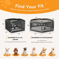 Dog Playpen Safe & Secure Indoor-Outdoor Pet Fence -Folding & Portable Ideal For Small To Medium Dogs - Easy To Clean