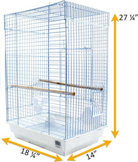 Cockatiel & Small Parrot Starter Kit with Birdcage, Cover, and Accessories – Perfect for Cockatiels, Conures, and Small Parrots – Square Dome – White - BIG FRENCHIES