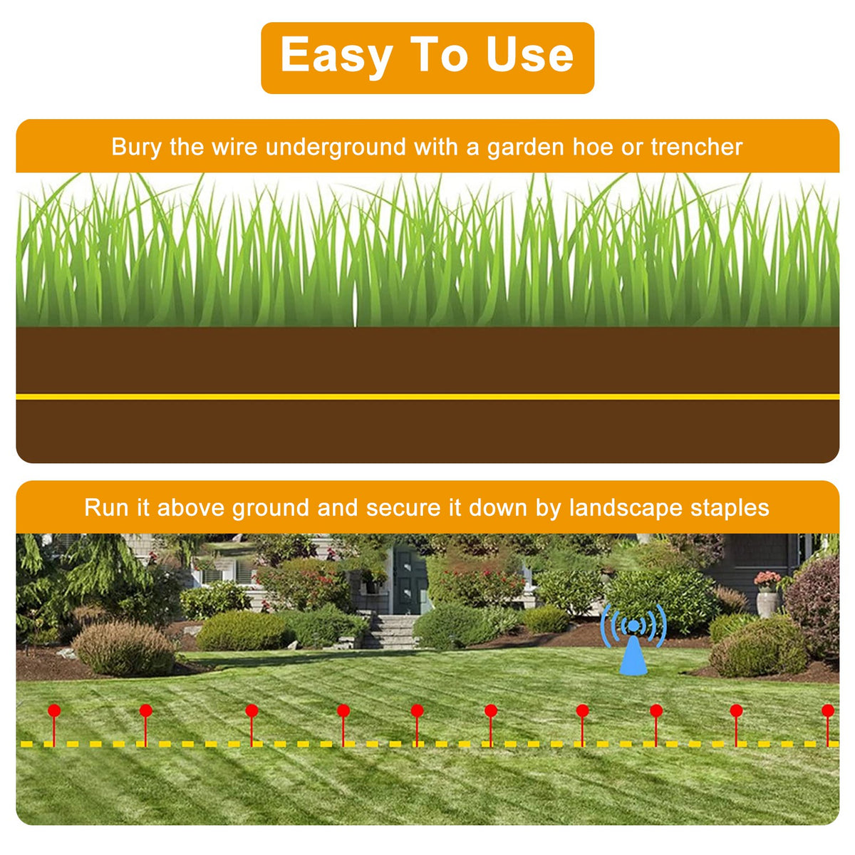 1Set Electric Dog Fence System Pet Tone Shock Boundary Containment Water Resistant Collar Receiver For Small Medium Larg