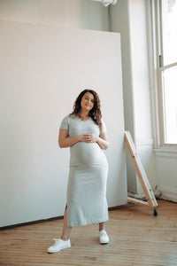 Everyday Breastfeeding Dress - Heather Gray