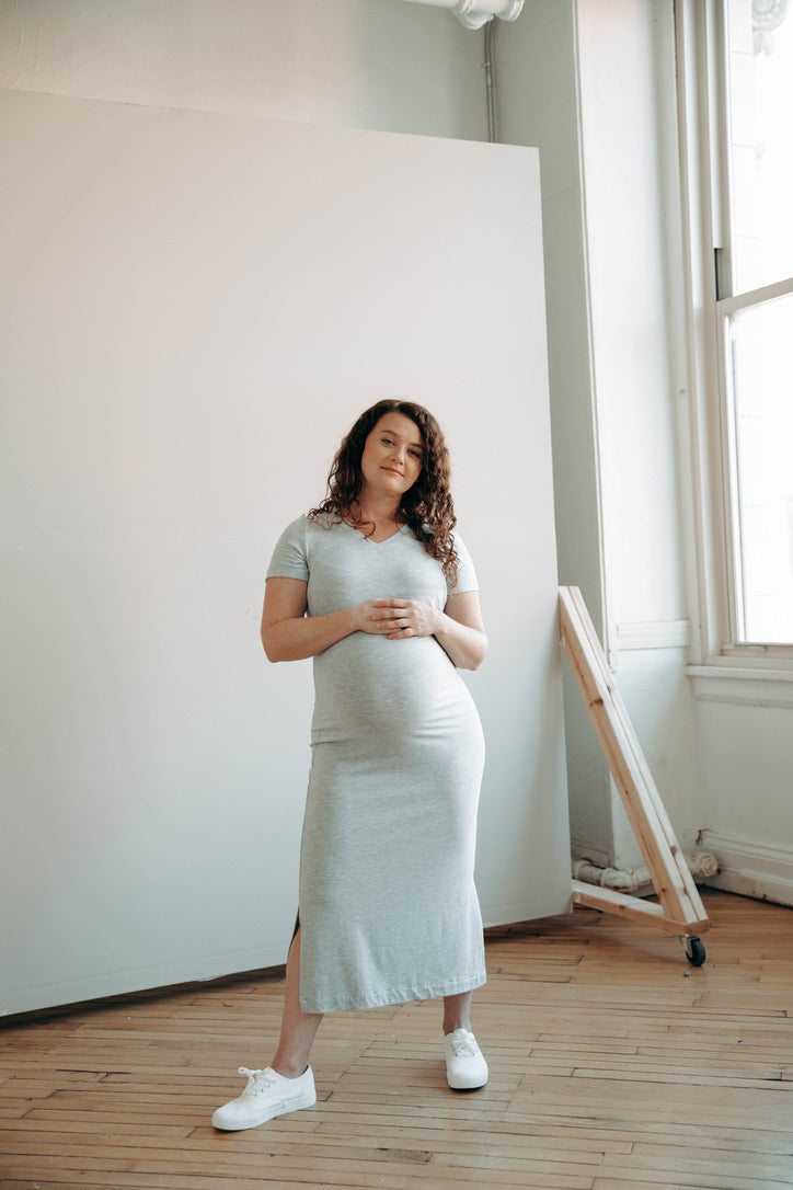 Everyday Breastfeeding Dress - Heather Gray