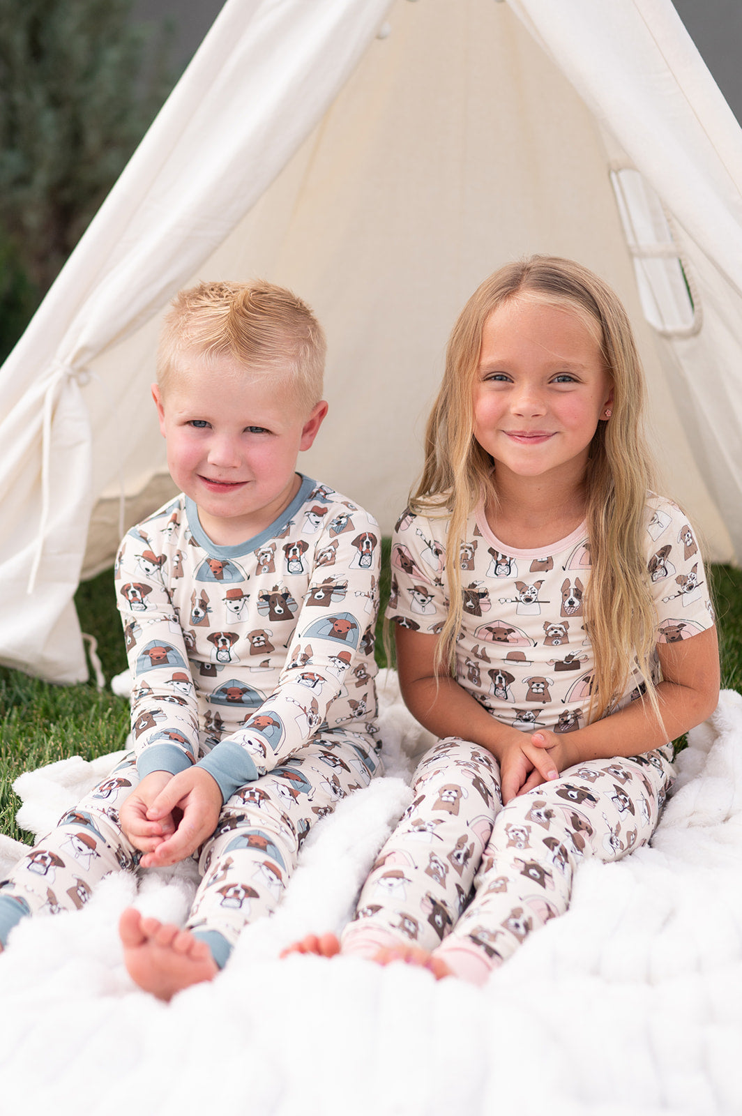 Camp Paws (Short Sleeve PJ) - Pink - BIG FRENCHIES