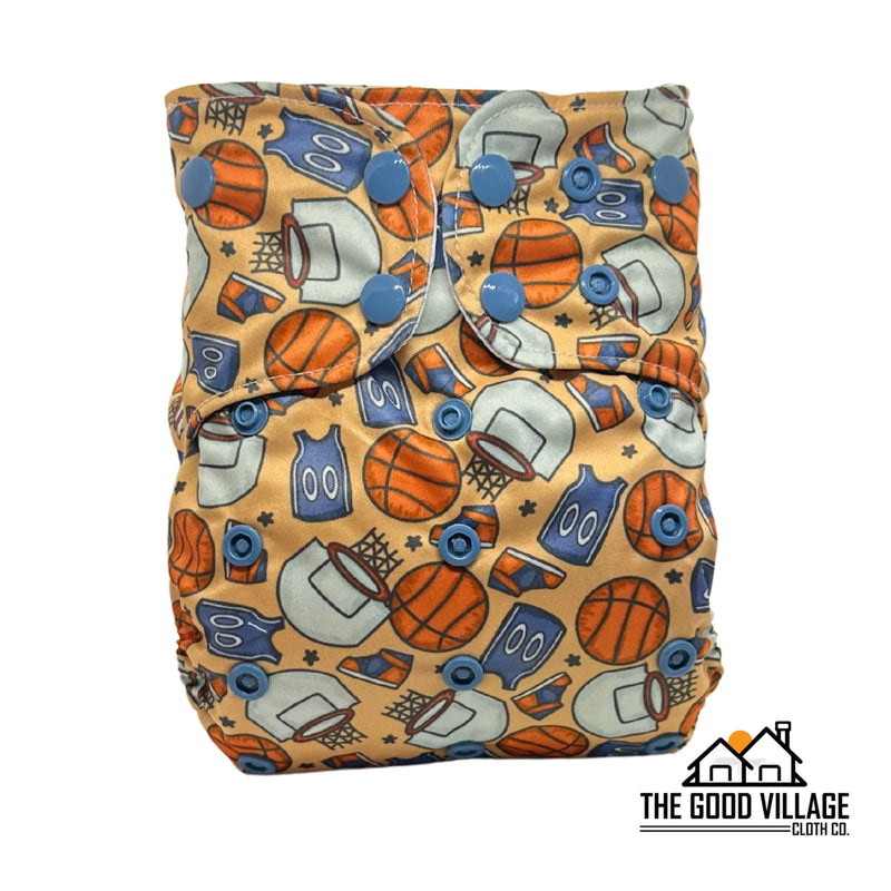 One Size Pocket Diaper - Slam Dunk - BIG FRENCHIES