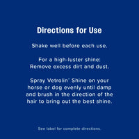 Farnam Vetrolin Shine Coat Conditioner & Shine Spray for Horses Mane Tail 64 oz.