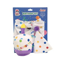 4-Piece Dog Birthday Kit – Celebrate in Style with Bandana, Hat, Bow Tie & Plush Toy - BIG FRENCHIES