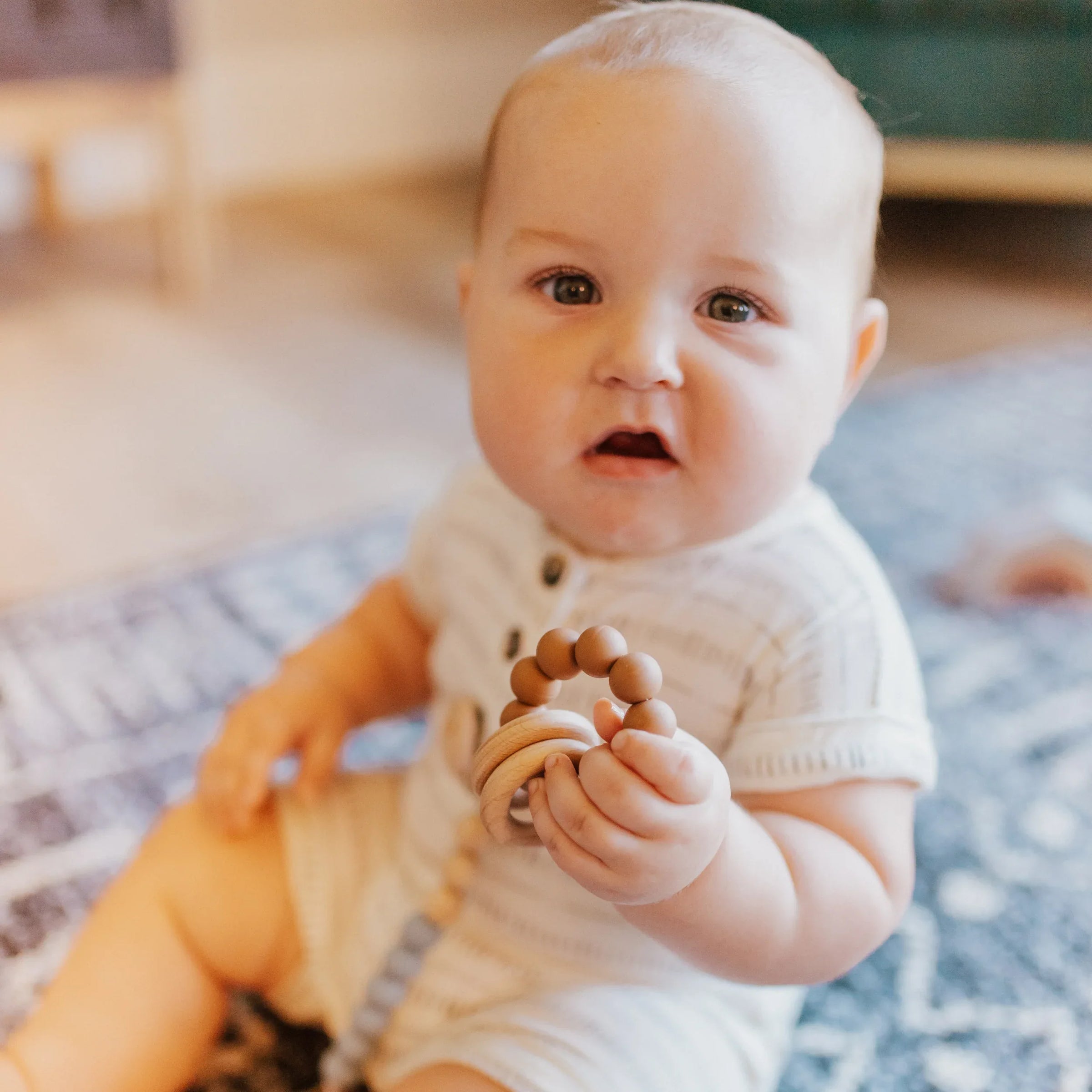 Duck Egg Blue Teething Ring - BIG FRENCHIES