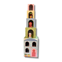 Stacking Houses (Set of 5 Houses and 3 Hardwood Characters) - BIG FRENCHIES
