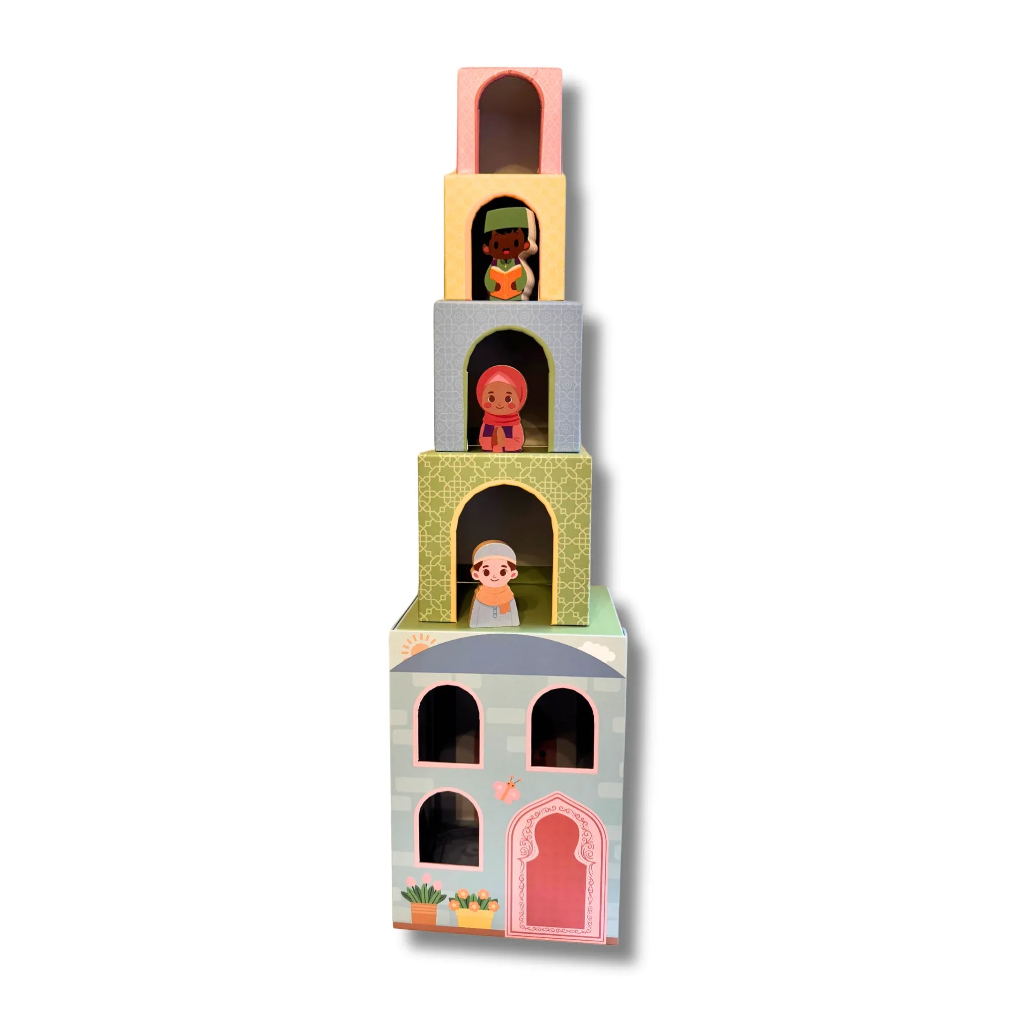 Stacking Houses (Set of 5 Houses and 3 Hardwood Characters) - BIG FRENCHIES