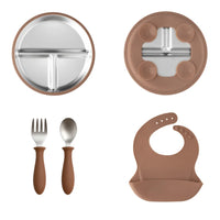 Stainless Steel Toddler Feeding Set 12+ Months- Baby Blue - BIG FRENCHIES