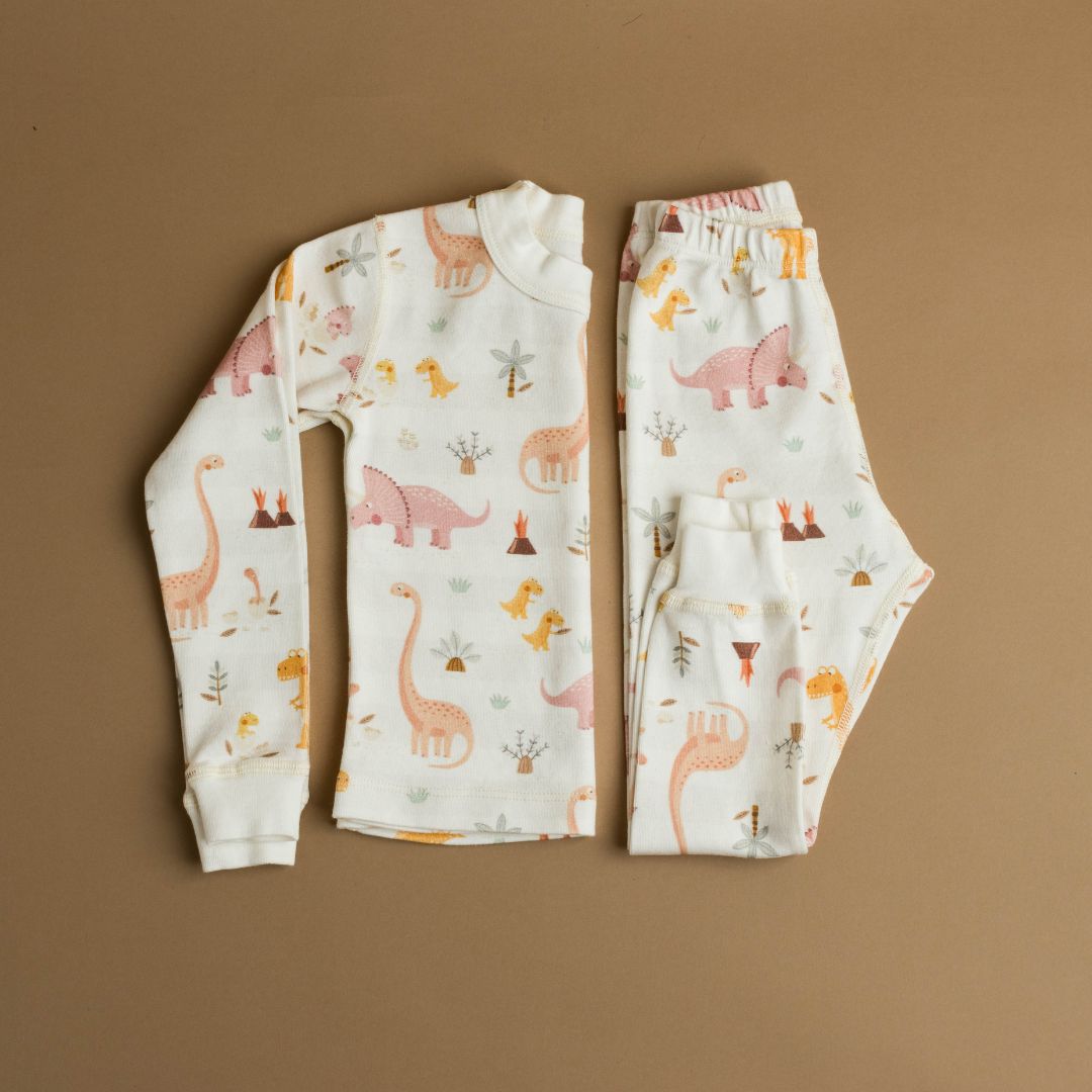 Rose Dino Family Organic Cotton Pajamas Made in USA - BIG FRENCHIES