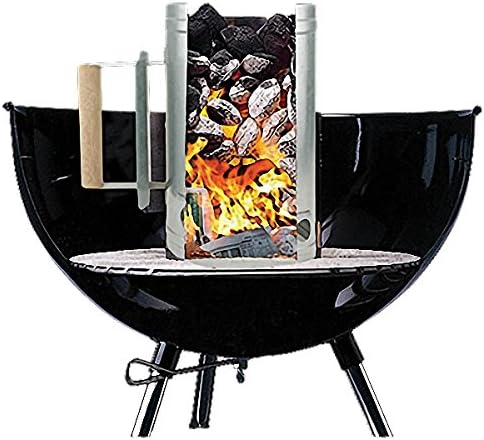 21st Century Steel Charcoal Starter Lights Charcoal Without Fluid Uses Newspaper