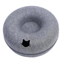 Felt Donut Cat Bed with Tunnel and Hideaway - BIG FRENCHIES