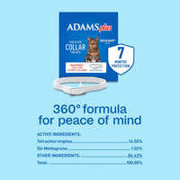 Adams Plus Flea & Tick Collar for Cats Water-Resistant Up to 7 Months Protection 2PCK