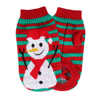 2 Patterns 4 Sizes Option-- 1Pc Pet Christmas Turtleneck Sweater Dog Cat Christmas Clothes Snowman Stripes Costume Winte